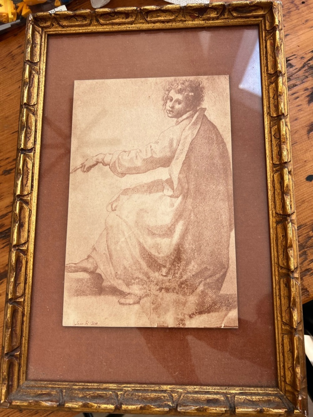 Vintage Framed Florentine Art Print - Carte Blanche Collection Chicago